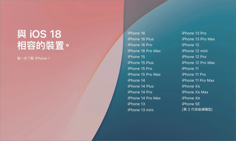 iOS 18.1 支持机型清单，包含 6 款支持 Apple Intelligence 的 iPhone 一次看 第2张