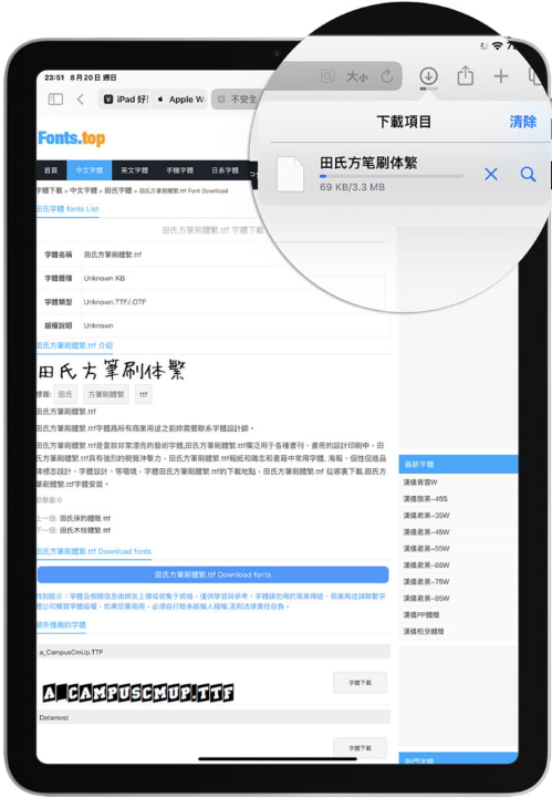 iPad 可以安装TTF 字体吗？只要通过一个App 就可以完美安装 第4张