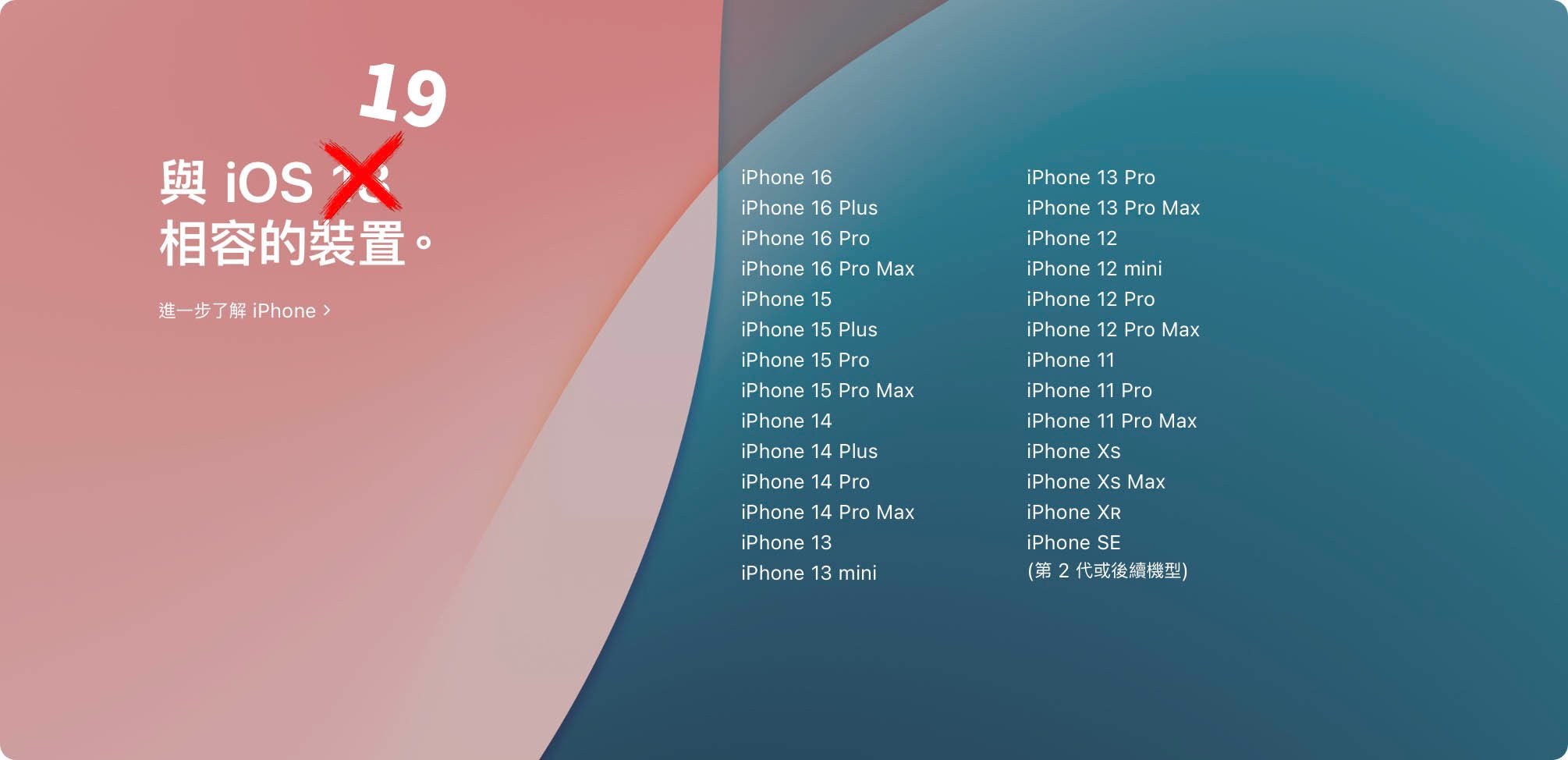 iOS 19 支持机型清单